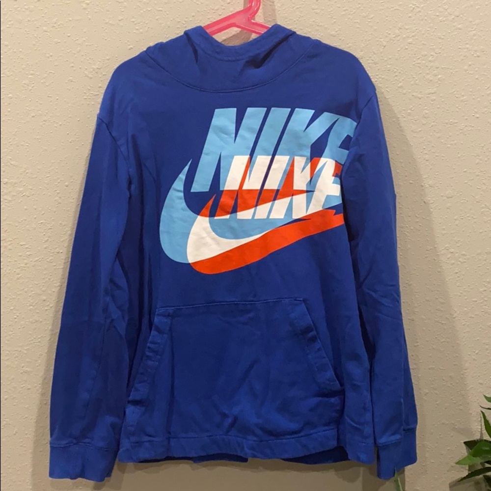 Boys Nike hooded pullover shirt Size L